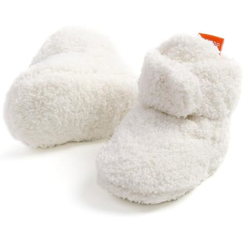 Baby Booties Cozy Fleece Slippers Soft Baby Shoes With Gripper Soles, Winter Warm Infant Newborn Crib Sock Shoes First Walkers