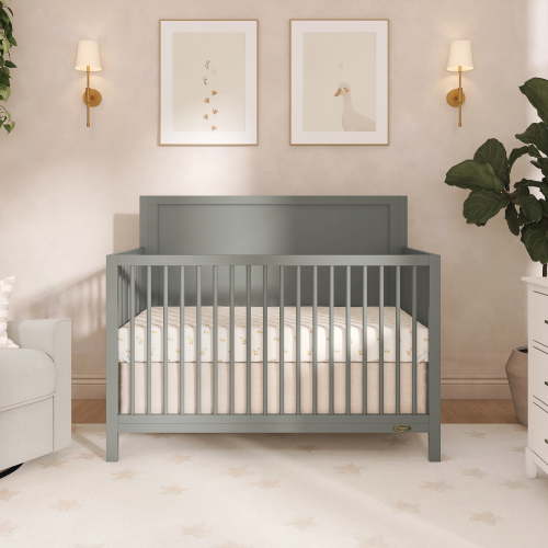 Dream On Me Dillian 5-in-1 Convertible Crib, JPMA & Greenguard Gold Certified, Crafted with New Zealand Pinewood, Seagrass