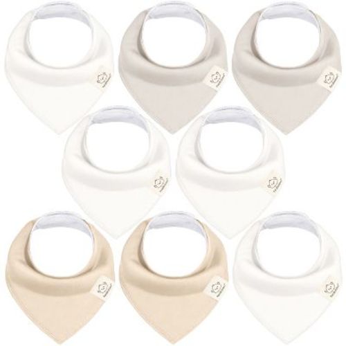 8pk Organic Baby Bandana Bibs, Baby Drool Bibs for Baby Boy, Girl, Baby Bibs for Infant, Newborn 0-36 Months (Purest)