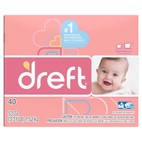 Dreft Laundry Detergent Powder, 40 Loads, 53 oz