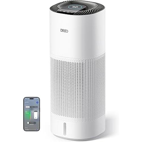 DREO Smart Evaporative Humidifier Large Room up to 1000ft², 800ml/h High Output Air Humidifiers for Bedroom, 10L, 50H Long Runtime with Precise Humidification for Plants, Home, Office, White, HHM774S