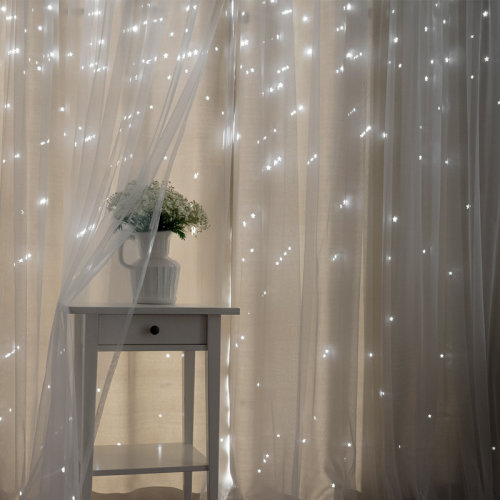 Andover Mills™ Baby & Kids Jenifer Tulle Overlay Star Cut Out Solid Room Darkening Grommet Curtain Panels
