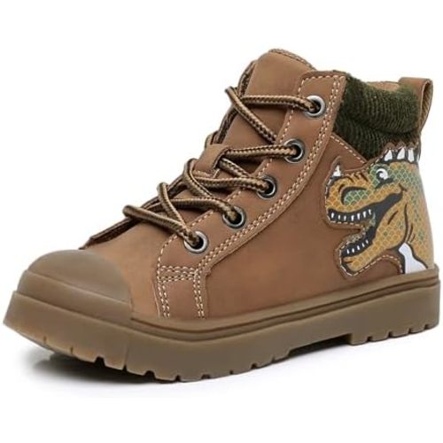 Ahannie Toddler Boys Boots, Kids Dinosaur Water Resistant Fall Winter Boots