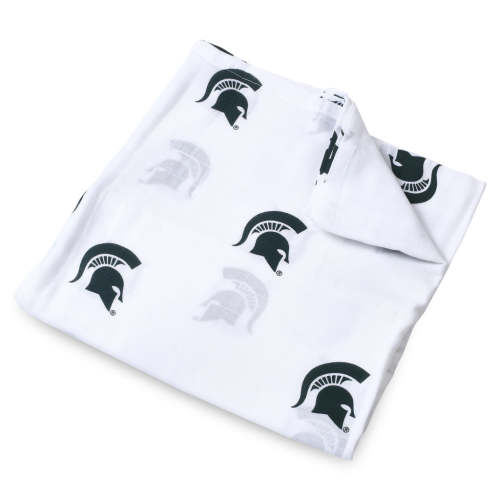 Michigan State Swaddle Blanket | MSU Spartans Muslin Baby Blanket - Three Little Anchors