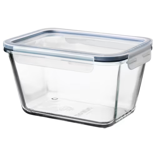 IKEA 365+ food container with lid, rectangular glass/plastic, 61 oz - IKEA US