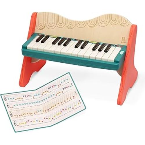 B. toys – Wooden Toy Piano for Toddlers, Kids – Color – Coded Keys with Songbook – Musical Instrument for Early Learning & Creativity – 3+ Years – Mini Maestro