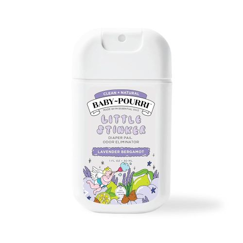 Baby-Pourri Little Stinker Diaper Pail Odor Freshener Spray, 1 Fl Oz Pocket Travel Size - Lavender, Bergamot, Eucalyptus and Vanilla