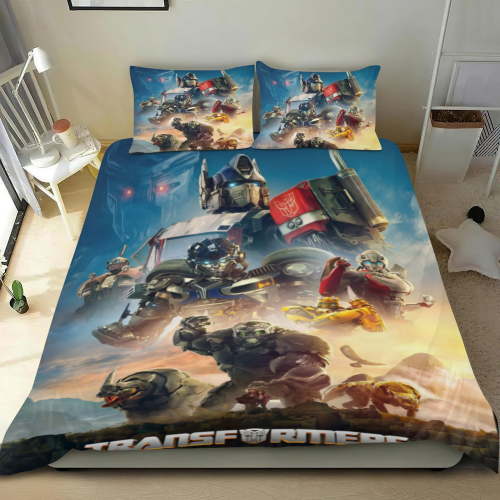 Transformers Rise Of Themed Bed Sheet Set Three Piece Set 53x79 In ches Comfortable And Skin Friendly Unique Design Creating A Star Gifts For Family Friends fans