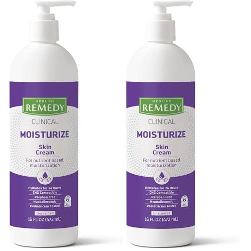 Medline Remedy Phytoplex Nourishing Skin Cream, Unscented Skin Moisturizer, Paraben Free Body Lotion, 16 Fl Oz (Pack of 2)