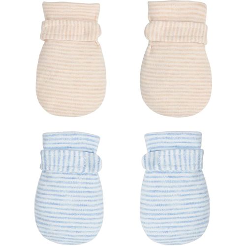 Newborn Baby No Scratch Mittens Stay On, 100% Cotton Breathable, Adjustable Infant Gloves for Baby Boys Girls Mittens