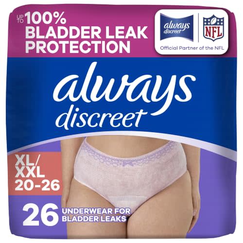 Adult Diapers for Women, Maximum Absorbency Incontinence and Postpartum Underwear Size XL/XXL, Up to 100% Leak Free Bladder Leak Protection, 26 Count​