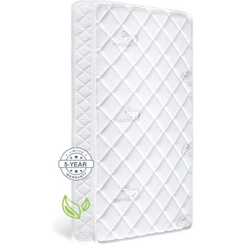 Letmxiu Premium Crib & Toddler Mattress,100% Knitted Fabric, Premium Fleece Surface-Hypoallergenic, 5" Thick Firm Soft Crib Mattress, Non-Toxic - Fits Standard Cribs & Toddler Beds