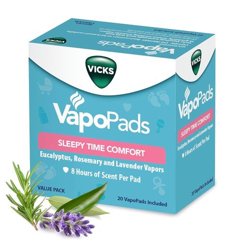 Vicks VapoPads Sleepy Time Comfort - Vapor Pads Refill Humidifiers and Steam Inhalers - Rosemary, Lavender, and Eucalyptus, FSA/HSA Eligible, 20-Pack, Box Color May Vary