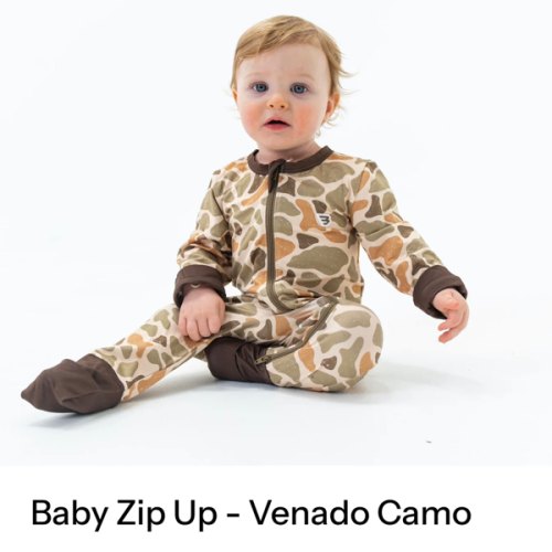 Venado Camo Baby Zip Up | Outdoor Infant Gift | BURLEBO