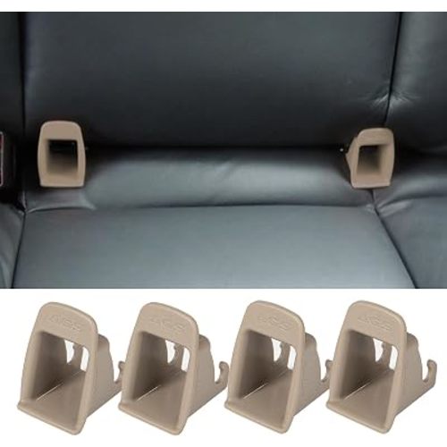 ISOFIX Interface Belt Latch Guide, 4Pcs Car Seat ISOFIX Interface Buckle Fixed Guide Groove Car Seat Bracket Connector (4Pcs Grey&Brown)