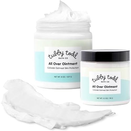 TUBBY TODD All Over Ointment - Baby Eczema Cream, Everyday Multi-Purpose Sensitive, Dry, Irritation Baby Skin Relief Cream, Steroid & Gluten Free, Fragrance Free, 3.5 oz & 8oz, 2 Pack