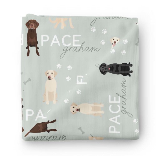 Personalized Baby Name Swaddle Blanket | Dog Breeds
