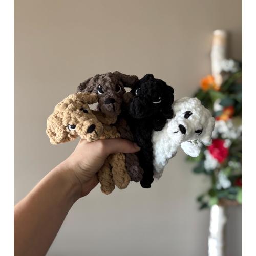 Crochet Mini Lab Puppy Lovey: Hand Embroidered Plush Dog