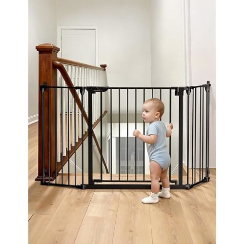 Babelio 72" Extra Wide Baby Gate, AdaptiZone, 3 Metal Panels