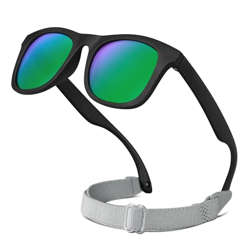 RIVBOS Baby Sunglasses Boys&Girls with Strap UV400 Polarized Flexible for Toddler,Infant and Newborn(0-24month) RBK0231