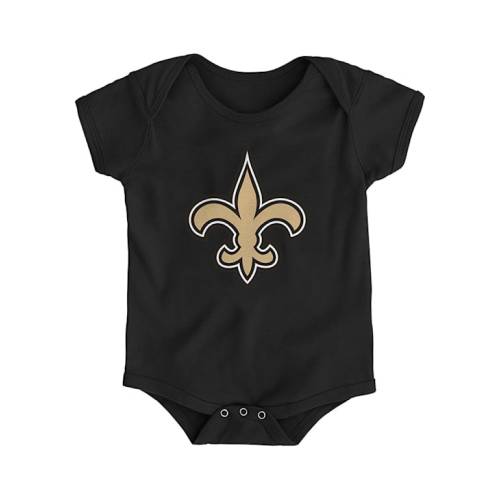 New Orleans New Orleans Saints BLACK Baby Primary Logo One Piece - 133420961