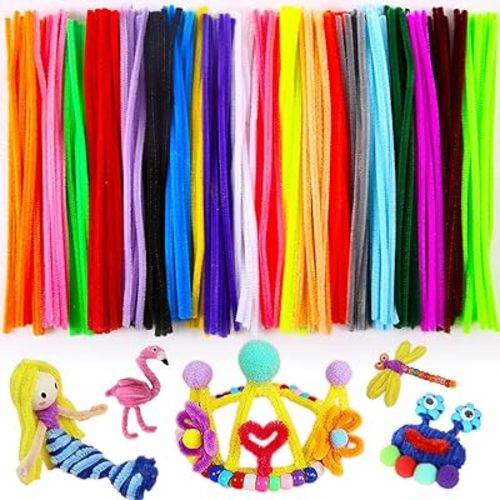 Bundooraking 200pcs Pipe Cleaners Craft Supplies, 12in Chenille Stems in 20 Colors, Soft & Flexible for Arts and Crafts, DIY Projects, Decorations