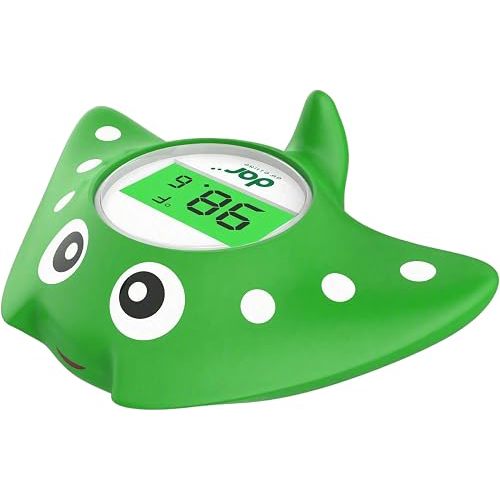 DAR DAROUXIAO Baby Bath Thermometer for Infant & Toddler, Floating Digital Water Thermometer with 3‑Color LED Backlight, Baby Bath Toy, Hot & Cold Alert, BPA‑Free,Ray Shape