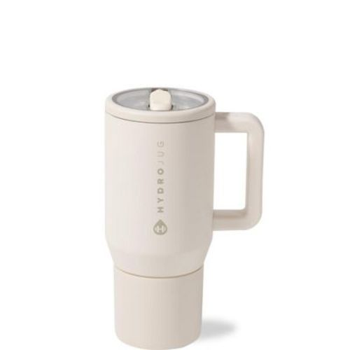 HydroJug Traveler - Water Bottle with Handle & Flip Straw - Leak Resistant Tumbler, Insulated, Stainless Steel & Rubber Base