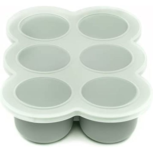 WeeSprout Silicone Baby Food Freezer Tray with Clip-on Lid - Perfect Storage Container for Homemade Baby Food, Vegetable & Fruit Purees, and Breast Milk (Matte Green, Six 3 Ounce Sections)