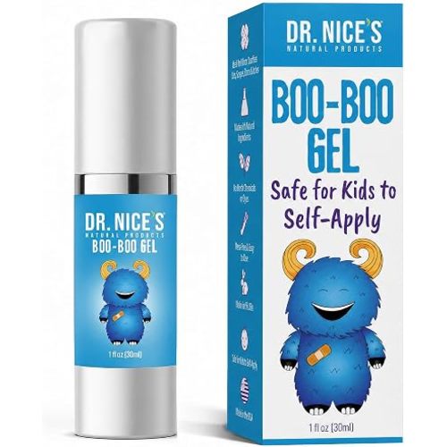 DR. NICE'S Boo-Boo Gel for Kids - First Aid Hydrogel for Scrapes, Minor Cuts, Burns, Blisters, Chafing - Soothes, Hydrates, & Protects Skin with No Stinging - Natural, Made in USA, 1 fl oz