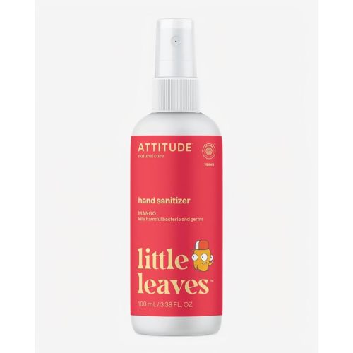 ATTITUDE Hand Sanitizer Spray for Kids & Adults, EWG Verified, Travel Size, Dermatologically Tested, Plant and Mineral Based, Vegan, Mango, 3.5 Fl Oz (Spray Bottle)