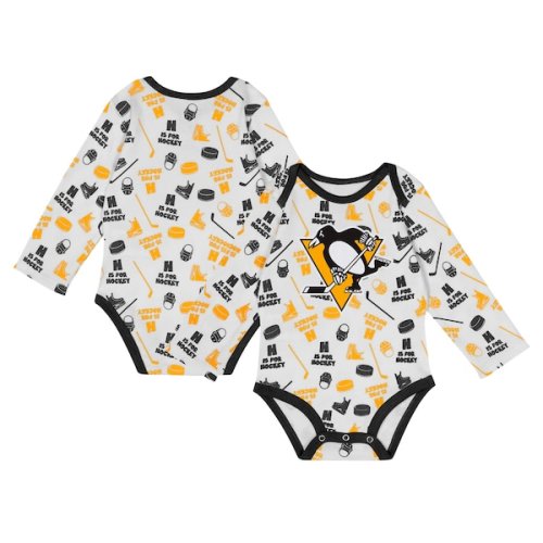 Pittsburgh Penguins Infant Quick Learner Long Sleeve Bodysuit - White