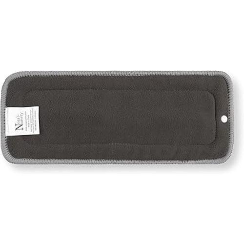Nora's Nursery 10 Pack Charcoal & Microfiber Inserts with Snap - 5 Layers - Reusable and Absorbent - 13" x 5" Perfect for Any Diaper