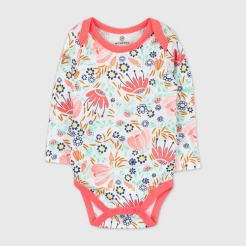 Honest Baby Girls' 4pk Organic Cotton Long Sleeve Bodysuit