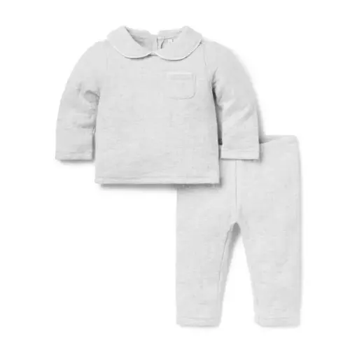 Baby Earl Grey Heather Baby Quilted Matching Set by Janie and Jack