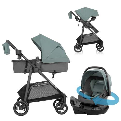 Omni Ultra Travel System with Revolve180 LiteMax NXT Rotational Infant Car Seat - Pacific Green
