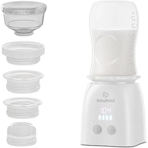 BabyBond Baby Bottle Warmer, Portable Bottle Warmer for Most Bottles Rechargeable Travel Bottle Warmer Cordless for Baby Milk Breastmilk with Precise Temperature Control (Grey)