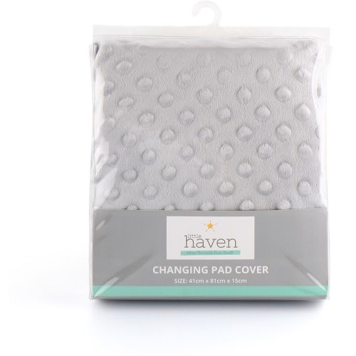 Little Haven Velour Dot Changing Pad Cover - Grey