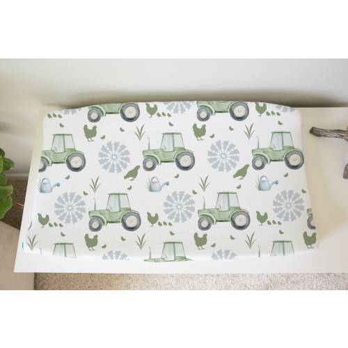Farm Tractor Baby Boy Changing Pad Cover, Green Tractor Nursery Crib Bedding Sets, Baby Boy Green Shower Gifts, Western Diaper Changing Pads