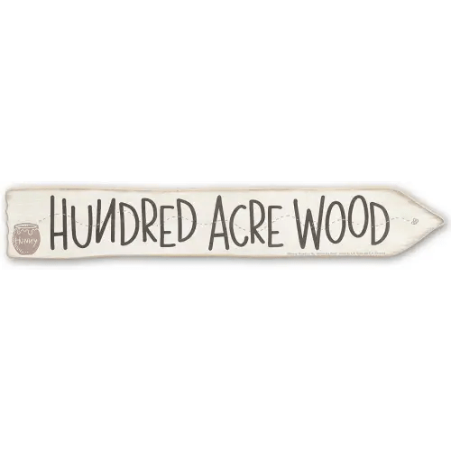Disney Winnie the Pooh Hundred Acre Wood Arrow Wall Decor - Fun Hundred Acre Wood Sign for Kids' Bedroom or Nursery
