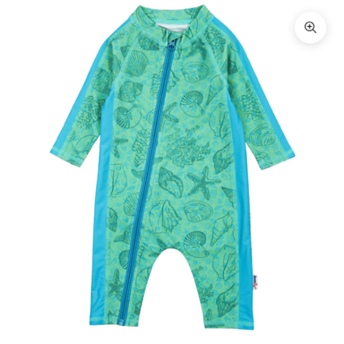 SwimZip Sunsuit - Long Sleeve Romper Swimsuit | "Seashell"