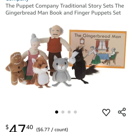 Amazon.com: The Puppet Company Traditional Story Sets The Gingerbread Man Book and Finger Puppets Set : Toys & Games