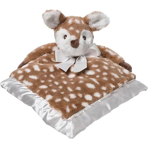 Bearington Collection Baby Lil’ Willow Snuggler - 15-Inch Woodland Fawn Plush Lovey, Security & Stuffed Animal Blanket for Babies