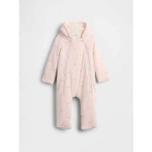 Baby Sherpa-Lined Hooded One-Piece | Gap