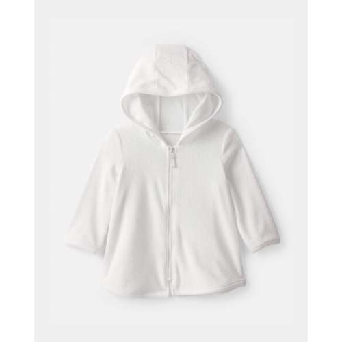 Baby Girl Terry Long-Sleeve Cover Up - White | Carter's