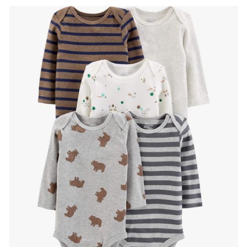 Simple Joys by Carter's Baby-Boys Long-Sleeve Bodysuit Pack of 5Bodysuit