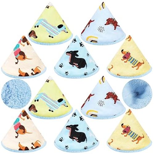 10 Pcs Coral Velvet Pee Covers Baby Boy, Strong Water Absorption Pee Shield for Baby Boy, Reusable Diaper Changing Accessory for Boys Newborn Gift(Dachshund)