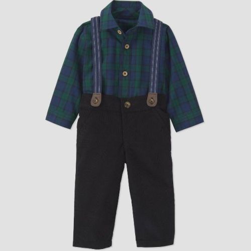Carter's Plaid Bodysuit Suspender Set - 6M