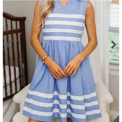 NURSING COLLECTION: Open Air Blue Striped Dress