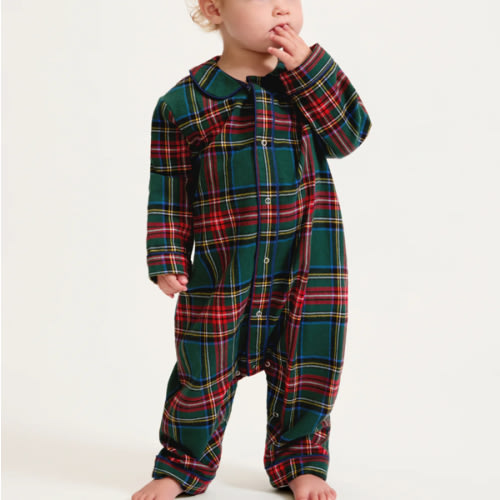 Baby's Brushed Twill Cambridge Romper in Kensington Tartan